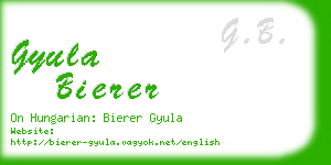 gyula bierer business card
